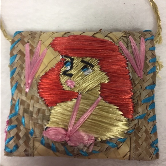 Other - Little Mermaid Handmade Straw Crossbody Bag